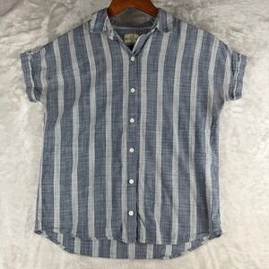 Marine Layer Blue and White Striped Button-Down Shirt